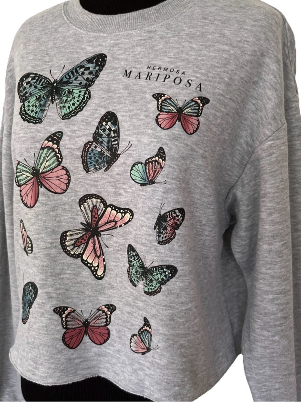 Fairycore Butterfly Goodie Two Sleeves Cropped Sweatshirt Naturecore